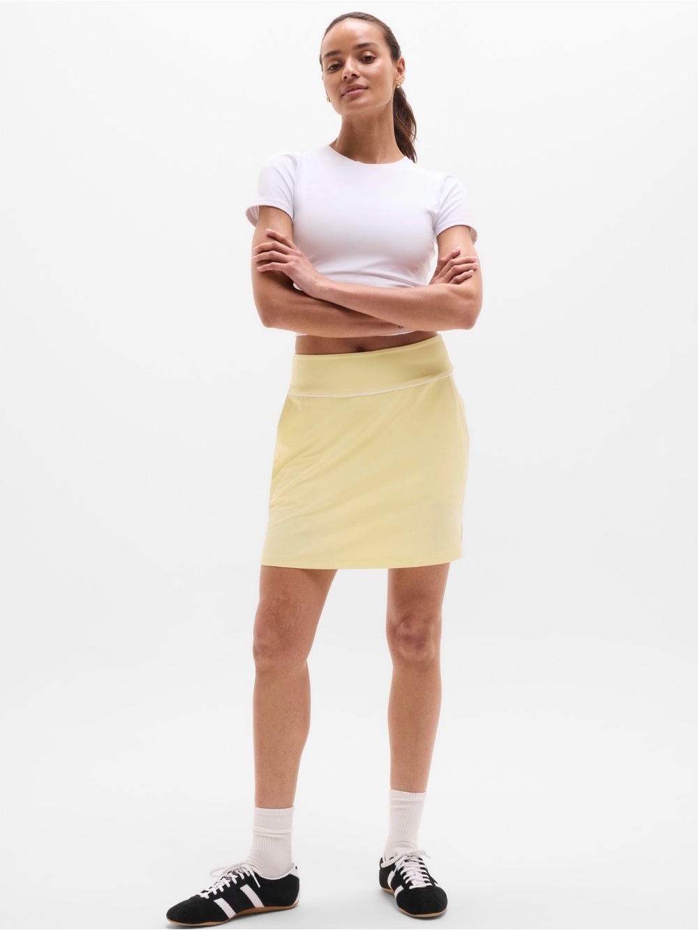 NWT Athleta Tee Time Novelty 17” Soldtiice/White Skort Sz Medium